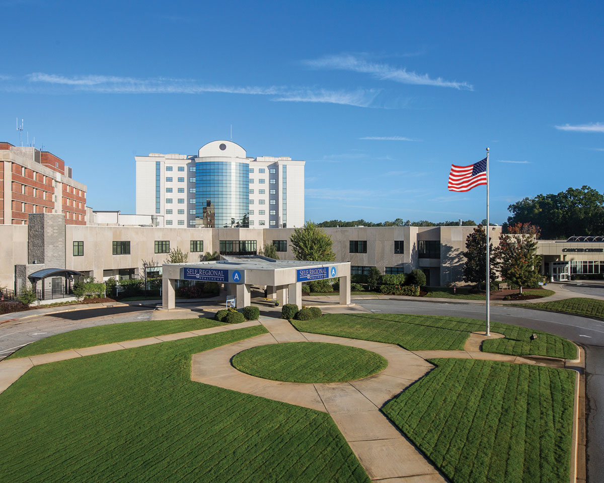 Aerial view of the Self Regional Healthcare Center in Greenwood, South Carolina